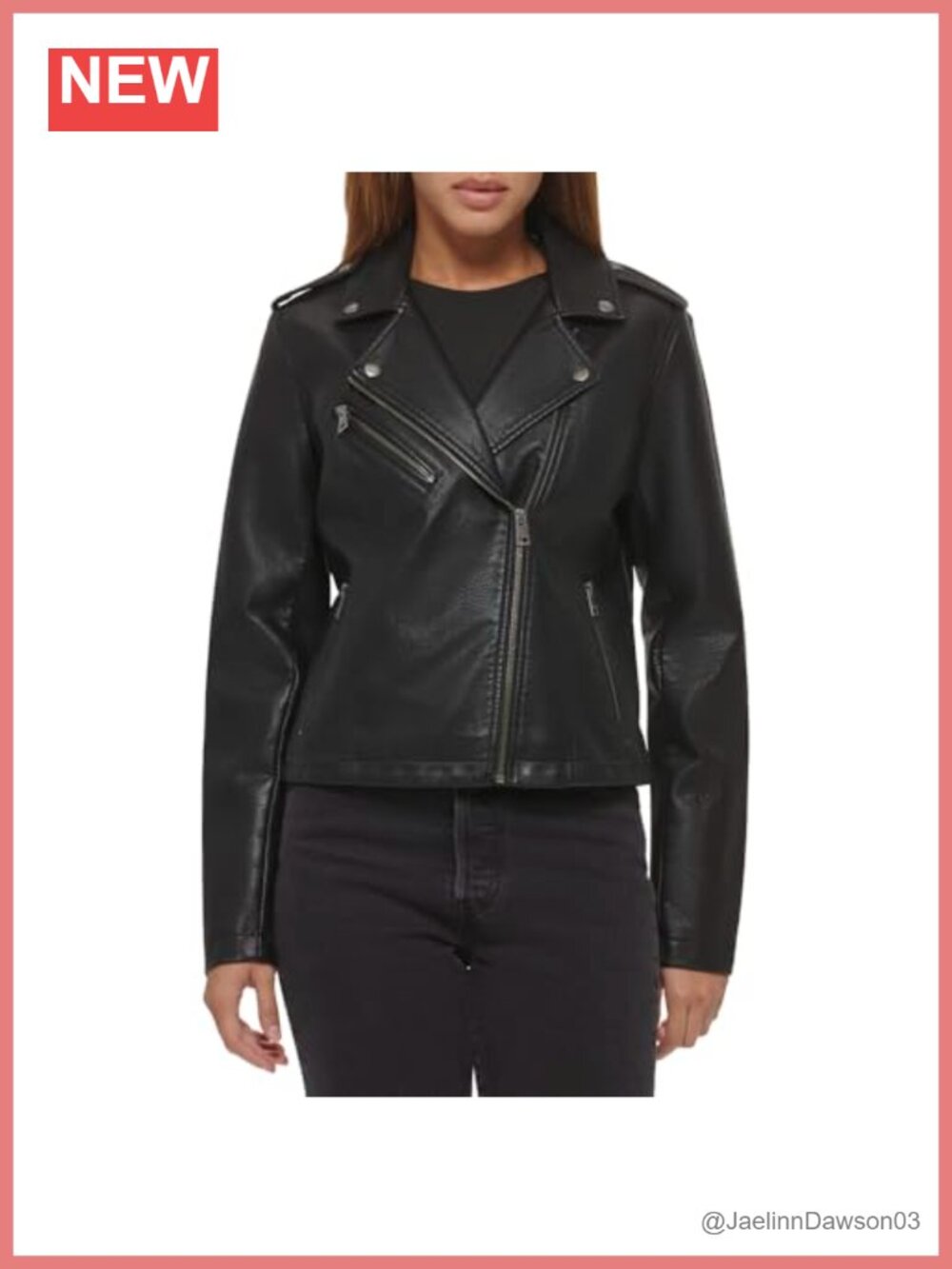 Faux Leather Motorcycle Jacket Asymmetrical Moto Biker